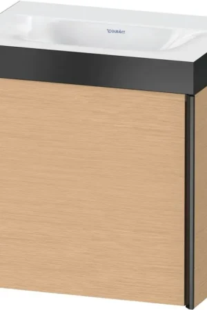 Bulk Order Duravit XViu 18" x 18" x 13" One Door C-Bonded Wall-Mount Vanity Kit Without Tap Hole, Brushed Oak (XV4631NB212P)