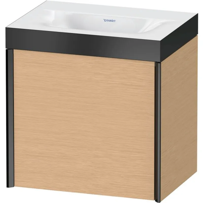 Bulk Order Duravit XViu 18" x 18" x 13" One Door C-Bonded Wall-Mount Vanity Kit Without Tap Hole, Brushed Oak (XV4631NB212P)