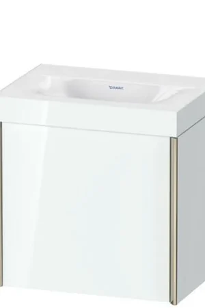 Deal Duravit XViu 18" x 18" x 13" One Door C-Bonded Wall-Mount Vanity Kit Without Tap Hole, White (XV4631NB185C)
