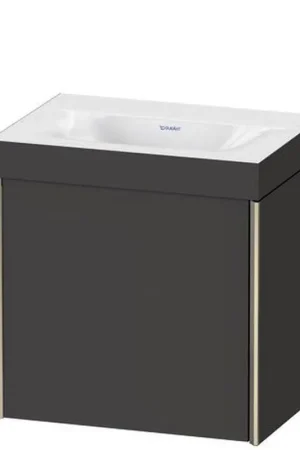 Affordable Duravit XViu 18" x 18" x 13" One Door C-Bonded Wall-Mount Vanity Kit Without Tap Hole, Graphite (XV4631NB180C)