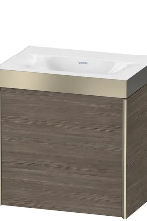 Deal Duravit XViu 18" x 18" x 13" One Door C-Bonded Wall-Mount Vanity Kit Without Tap Hole, Pine Terra (XV4631NB151P)