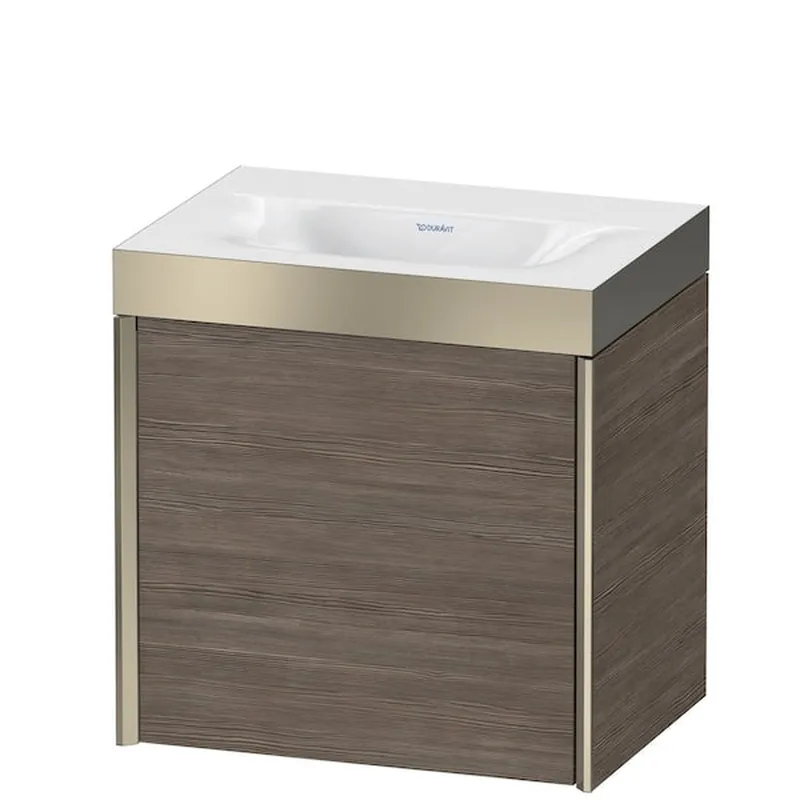 Deal Duravit XViu 18" x 18" x 13" One Door C-Bonded Wall-Mount Vanity Kit Without Tap Hole, Pine Terra (XV4631NB151P)