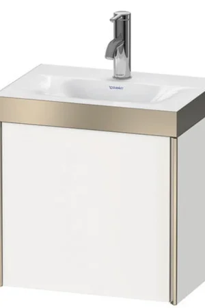 Budget Duravit XViu 18" x 18" x 13" One Door C-Bonded Wall-Mount Vanity Kit With One Tap Hole, Taupe (XV4630OB191P)