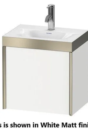 Crafted Duravit XViu 18" x 18" x 13" One Door C-Bonded Wall-Mount Vanity Kit With One Tap Hole, Linen (XV4630OB175C)