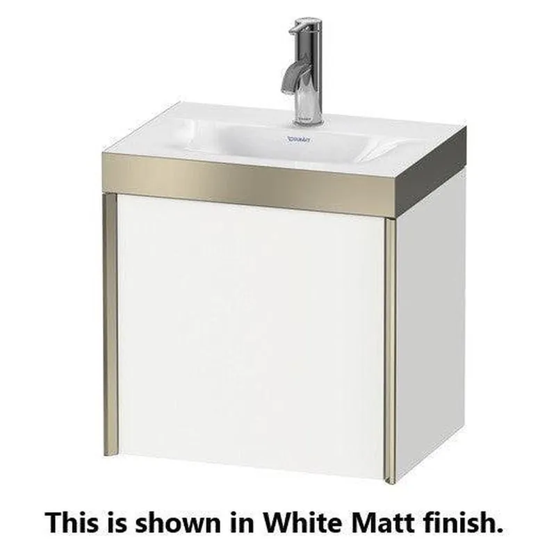 Crafted Duravit XViu 18" x 18" x 13" One Door C-Bonded Wall-Mount Vanity Kit With One Tap Hole, Linen (XV4630OB175C)