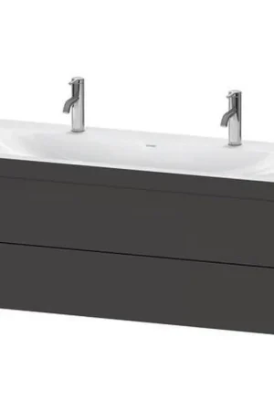 Wholesale Duravit Xviu 47" x 20" x 19" Two Drawer C-Bonded Wall-Mount Vanity Kit With One Tap Hole, Graphite (XV4618OB280C)