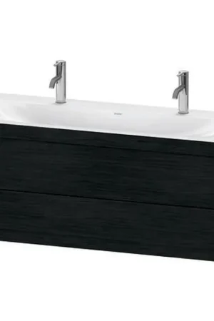 Budget Duravit Xviu 47" x 20" x 19" Two Drawer C-Bonded Wall-Mount Vanity Kit With One Tap Hole, Oak Black (XV4618OB216C)