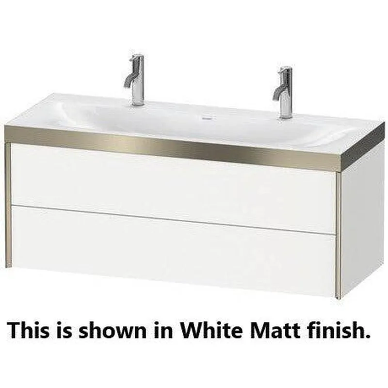 Deal Duravit Xviu 47" x 20" x 19" Two Drawer C-Bonded Wall-Mount Vanity Kit With One Tap Hole, Cashmere Oak (XV4618OB211P)