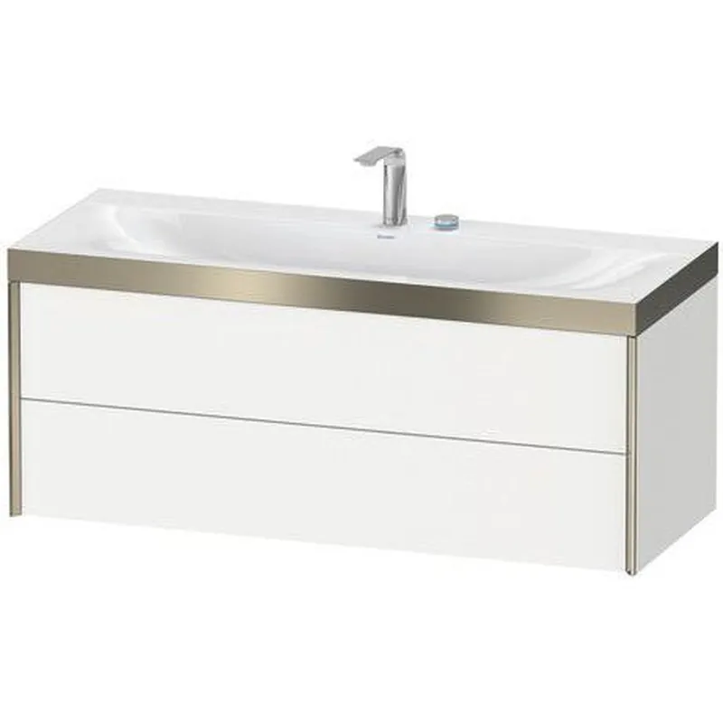 Buy Online Duravit Xviu 47" x 20" x 19" Two Drawer C-Bonded Wall-Mount Vanity Kit With One Tap Hole, Walnut (XV4617OB279C)