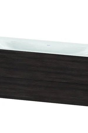 Brand New Duravit Xviu 47" x 20" x 19" Two Drawer C-Bonded Wall-Mount Vanity Kit Without Tap Hole, Chestnut Dark (XV4617NB253C)
