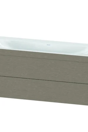 Bargain Duravit Xviu 47" x 20" x 19" Two Drawer C-Bonded Wall-Mount Vanity Kit Without Tap Hole, Cashmere Oak (XV4617NB211C)