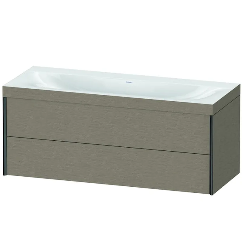 Bargain Duravit Xviu 47" x 20" x 19" Two Drawer C-Bonded Wall-Mount Vanity Kit Without Tap Hole, Cashmere Oak (XV4617NB211C)
