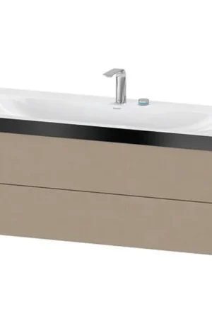 Best Price Duravit Xviu 47" x 20" x 19" Two Drawer C-Bonded Wall-Mount Vanity Kit With Two Tap Holes, Linen (XV4617EB275P)