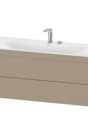 Cheap Duravit Xviu 47" x 20" x 19" Two Drawer C-Bonded Wall-Mount Vanity Kit With Two Tap Holes, Linen (XV4617EB275C)