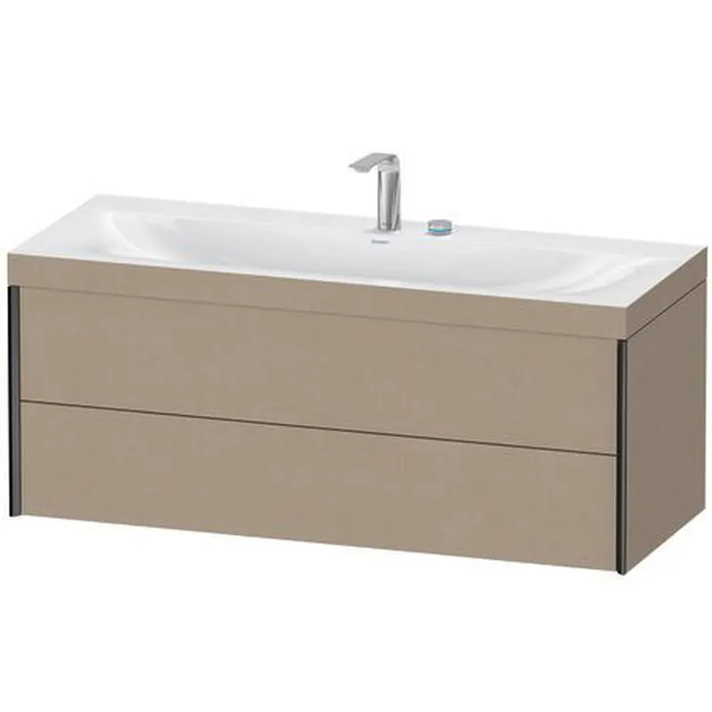 Cheap Duravit Xviu 47" x 20" x 19" Two Drawer C-Bonded Wall-Mount Vanity Kit With Two Tap Holes, Linen (XV4617EB275C)