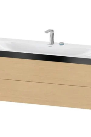 Best Seller Duravit Xviu 47" x 20" x 19" Two Drawer C-Bonded Wall-Mount Vanity Kit With Two Tap Holes, Natural Oak (XV4617EB230P)