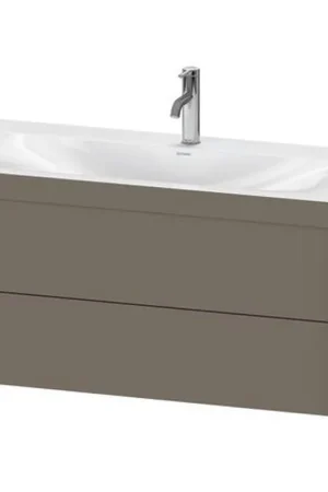 Direct From Manufacturer Duravit Xviu 39" x 20" x 19" Two Drawer C-Bonded Wall-Mount Vanity Kit With One Tap Hole, Flannel Gray (XV4616OB290C)