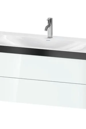 Worldwide Shipping Duravit Xviu 39" x 20" x 19" Two Drawer C-Bonded Wall-Mount Vanity Kit With One Tap Hole, White (XV4616OB285P)