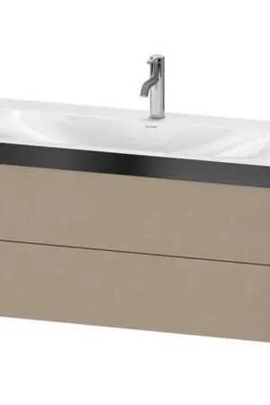 Buy Direct Duravit Xviu 39" x 20" x 19" Two Drawer C-Bonded Wall-Mount Vanity Kit With One Tap Hole, Linen (XV4616OB275P)
