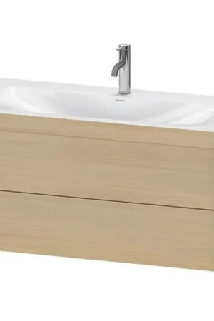 Brand New Duravit Xviu 39" x 20" x 19" Two Drawer C-Bonded Wall-Mount Vanity Kit With One Tap Hole, Mediterranean Oak (XV4616OB271C)