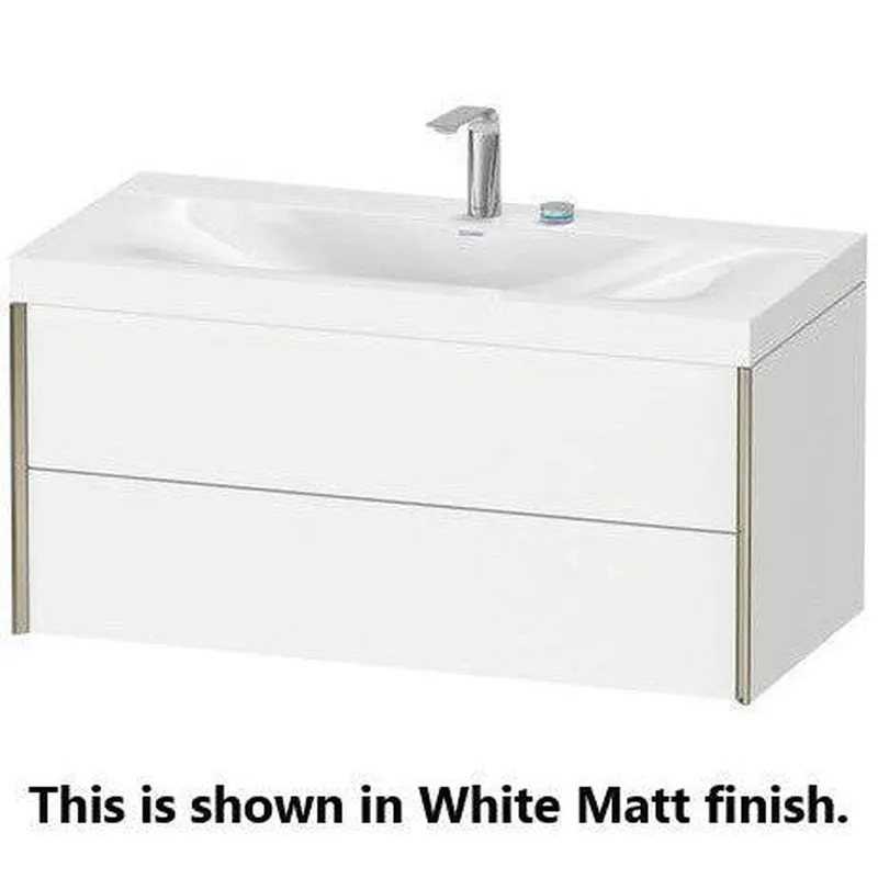Deal Duravit Xviu 39" x 20" x 19" Two Drawer C-Bonded Wall-Mount Vanity Kit With One Tap Hole, European Oak (XV4616OB252C)