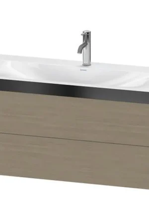 Affordable Duravit Xviu 39" x 20" x 19" Two Drawer C-Bonded Wall-Mount Vanity Kit With One Tap Hole, Oak Terra (XV4616OB235P)