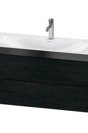 Direct From Manufacturer Duravit Xviu 39" x 20" x 19" Two Drawer C-Bonded Wall-Mount Vanity Kit With One Tap Hole, Oak Black (XV4616OB216P)
