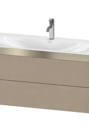 Big Sale Duravit Xviu 39" x 20" x 19" Two Drawer C-Bonded Wall-Mount Vanity Kit With One Tap Hole, Linen (XV4616OB175P)