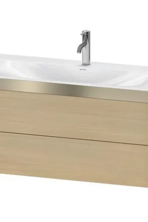 Buy Direct Duravit Xviu 39" x 20" x 19" Two Drawer C-Bonded Wall-Mount Vanity Kit With One Tap Hole, Mediterranean Oak (XV4616OB171P)