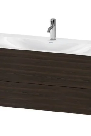 Affordable Duravit Xviu 39" x 20" x 19" Two Drawer C-Bonded Wall-Mount Vanity Kit With One Tap Hole, Walnut Brushed (XV4616OB169C)