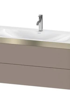 Cheap Duravit Xviu 39" x 20" x 19" Two Drawer C-Bonded Wall-Mount Vanity Kit With One Tap Hole, Basalt (XV4616OB143P)