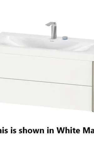 Best Seller Duravit Xviu 39" x 20" x 19" Two Drawer C-Bonded Wall-Mount Vanity Kit Without Tap Hole, Silver Pine (XV4616NB231P)