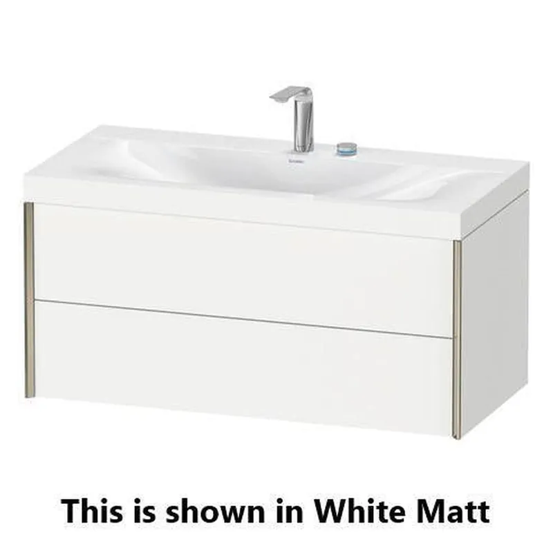 Best Seller Duravit Xviu 39" x 20" x 19" Two Drawer C-Bonded Wall-Mount Vanity Kit Without Tap Hole, Silver Pine (XV4616NB231P)
