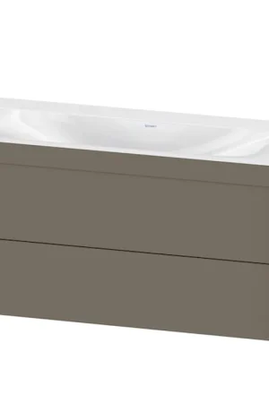 Bargain Duravit Xviu 39" x 20" x 19" Two Drawer C-Bonded Wall-Mount Vanity Kit Without Tap Hole, Flannel Gray (XV4616NB190C)