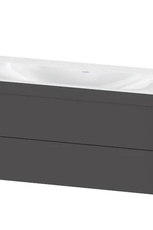 Discount Duravit Xviu 39" x 20" x 19" Two Drawer C-Bonded Wall-Mount Vanity Kit Without Tap Hole, Graphite (XV4616NB149C)