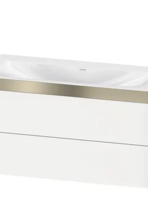 Clearance Duravit Xviu 39" x 20" x 19" Two Drawer C-Bonded Wall-Mount Vanity Kit Without Tap Hole, White (XV4616NB118P)