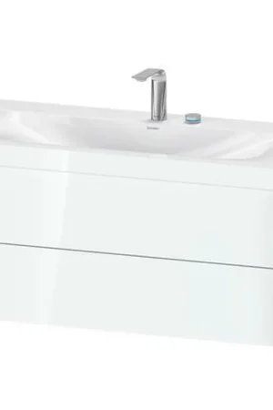 Big Sale Duravit Xviu 39" x 20" x 19" Two Drawer C-Bonded Wall-Mount Vanity Kit With Two Tap Holes, White (XV4616EB285C)