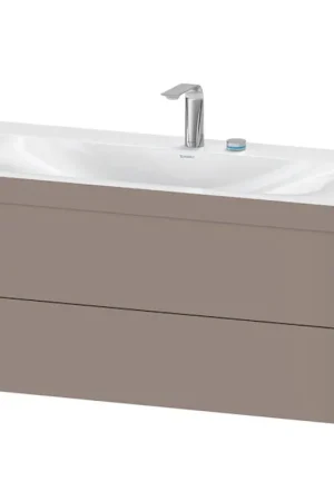 Don’t Miss Out Duravit Xviu 39" x 20" x 19" Two Drawer C-Bonded Wall-Mount Vanity Kit With Two Tap Holes, Basalt (XV4616EB143C)
