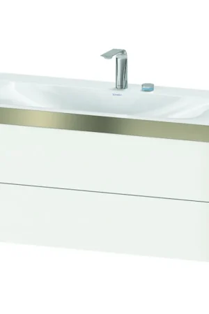 Discount Duravit Xviu 39" x 20" x 19" Two Drawer C-Bonded Wall-Mount Vanity Kit With Two Tap Holes, White (XV4616EB118P)
