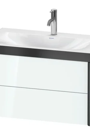 Bulk Order Duravit Xviu 31" x 20" x 19" Two Drawer C-Bonded Wall-Mount Vanity Kit With One Tap Hole, White (XV4615OB285P)