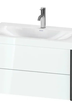Brand New Duravit Xviu 31" x 20" x 19" Two Drawer C-Bonded Wall-Mount Vanity Kit With One Tap Hole, White (XV4615OB285C)