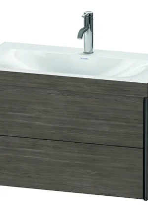 Direct From Manufacturer Duravit Xviu 31" x 20" x 19" Two Drawer C-Bonded Wall-Mount Vanity Kit With One Tap Hole, Pine Terra (XV4615OB251C)