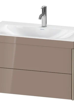 Don’t Miss Out Duravit Xviu 31" x 20" x 19" Two Drawer C-Bonded Wall-Mount Vanity Kit With One Tap Hole, Cappuccino (XV4615OB186C)