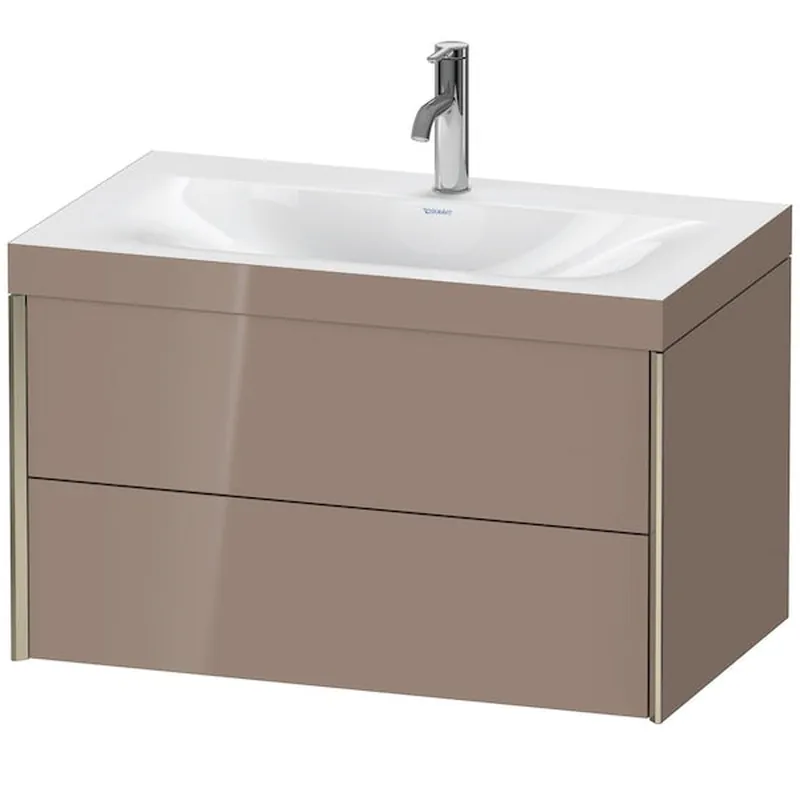 Don’t Miss Out Duravit Xviu 31" x 20" x 19" Two Drawer C-Bonded Wall-Mount Vanity Kit With One Tap Hole, Cappuccino (XV4615OB186C)