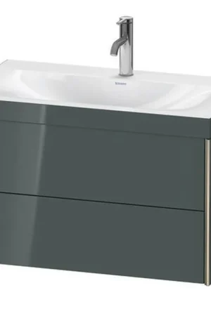 Bulk Order Duravit Xviu 31" x 20" x 19" Two Drawer C-Bonded Wall-Mount Vanity Kit With One Tap Hole, Dolomite Gray (XV4615OB138C)