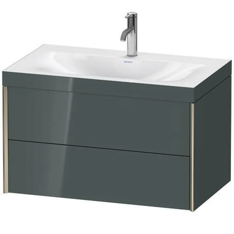 Bulk Order Duravit Xviu 31" x 20" x 19" Two Drawer C-Bonded Wall-Mount Vanity Kit With One Tap Hole, Dolomite Gray (XV4615OB138C)
