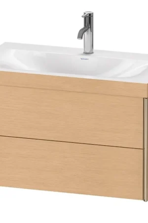Bulk Order Duravit Xviu 31" x 20" x 19" Two Drawer C-Bonded Wall-Mount Vanity Kit With One Tap Hole, Brushed Oak (XV4615OB112C)