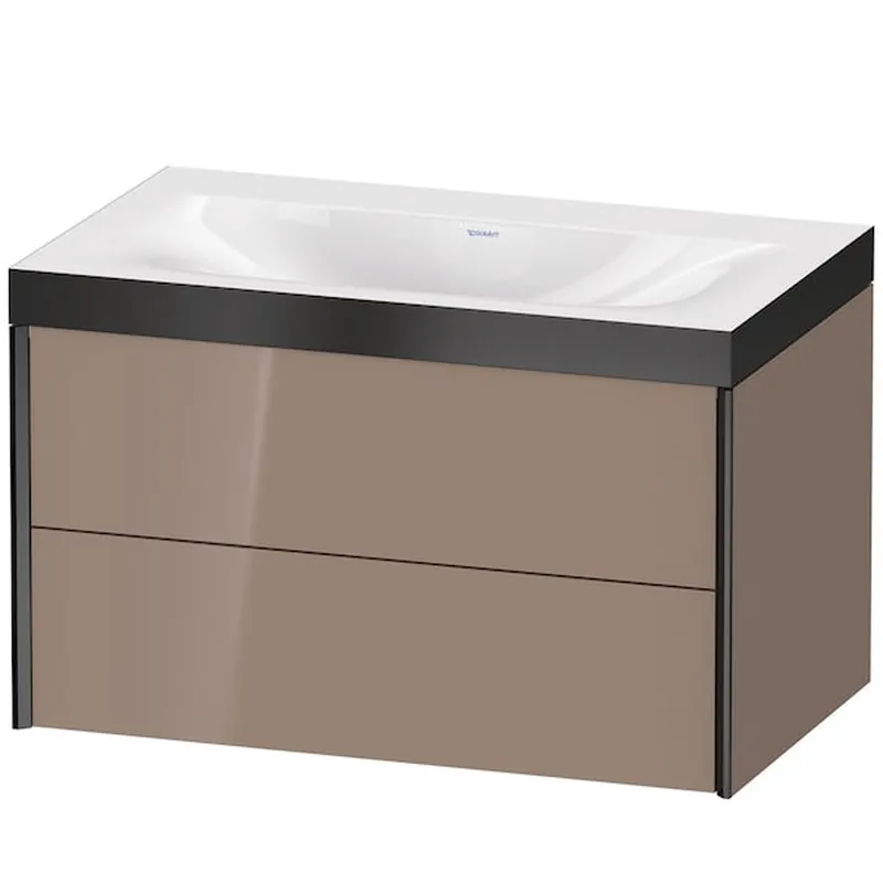 Bargain Duravit Xviu 31" x 20" x 19" Two Drawer C-Bonded Wall-Mount Vanity Kit Without Tap Hole, Cappuccino (XV4615NB286P)