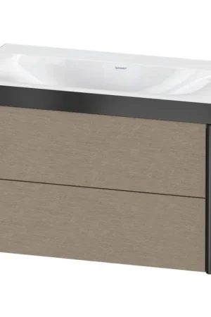 Best Seller Duravit Xviu 31" x 20" x 19" Two Drawer C-Bonded Wall-Mount Vanity Kit Without Tap Hole, Cashmere Oak (XV4615NB211P)