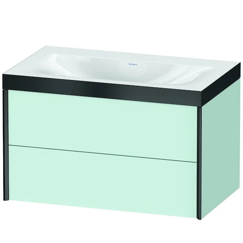 Worldwide Shipping Duravit Xviu 31" x 20" x 19" Two Drawer C-Bonded Wall-Mount Vanity Kit Without Tap Hole, Light Blue (XV4615NB209P)